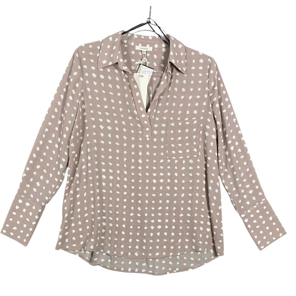 NEW Women’s Pleione Long Sleeve Button Cuff Business Casual Blouse Top XS Shirt